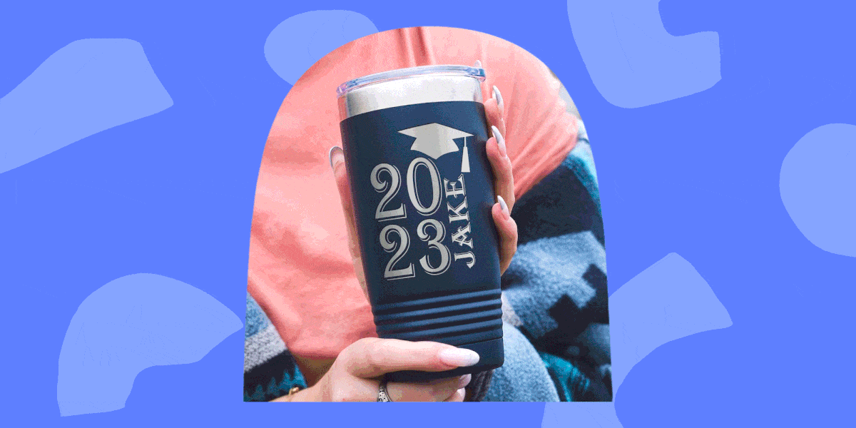 class of 2023 graduation personalized tumbler, custom map print, anywhere travel guide 75 cards for discovering the unexpected, anker eufy 25c wi fi connected robot vacuum