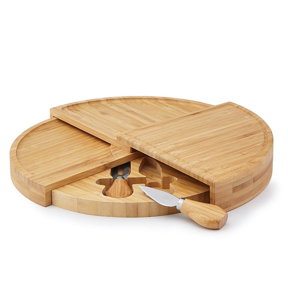 Compact Swivel Cheese Board With Knives 