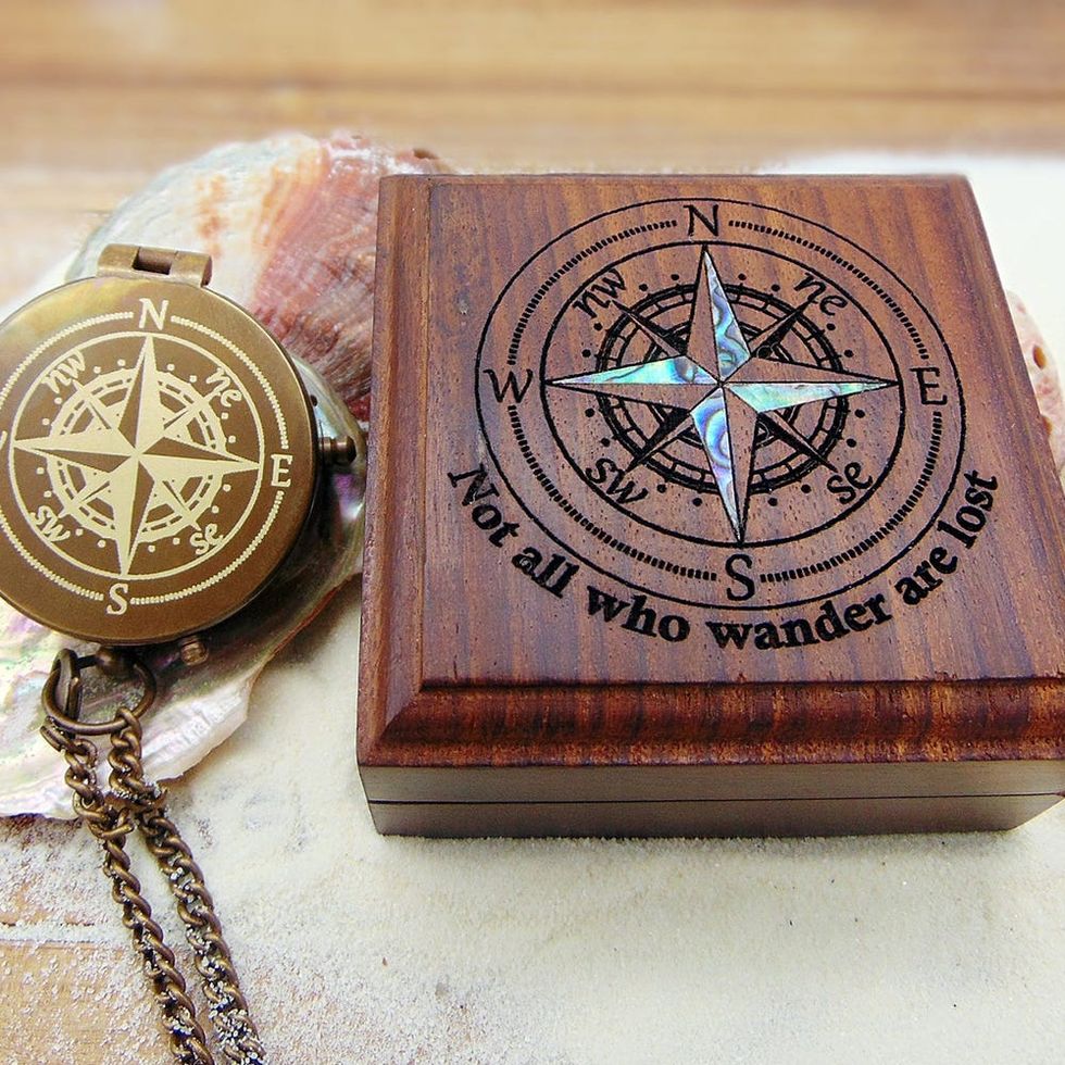 Personalized Compass and Case